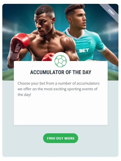 22Bet Kenya Accumulator of the day Screenshot